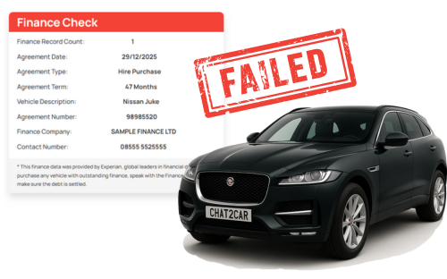 Outstanding finance vehicle check